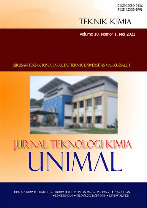 Jurnal Teknologi Kimia Unimal Vol.10 No. 1